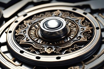 A complex yet elaborately designed arrangement of silver gears of cogwheels