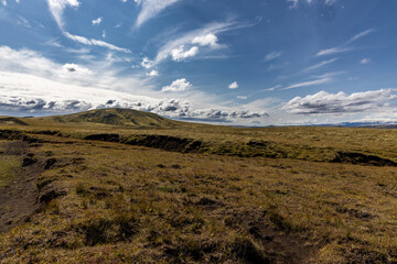 Landscape with blue sky in Iceland 