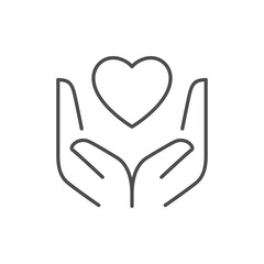Charity or empathy line icon