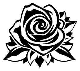Fototapeta premium Rose front view SVG, Rose SVG, Flower SVG, Rose Silhouette, Rose icon, Rose cut file 