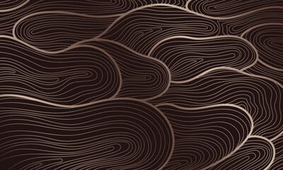 Wavy curved line gradient background. Wallpaper abstract template hand drawn.