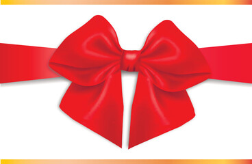 Red bow on a white background