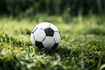 Fototapeta premium ball on grass generated AI