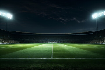 stadium lights in night generated AI