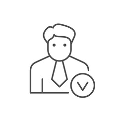 Approved person line outline icon