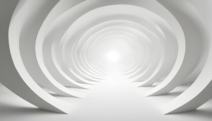 Imaginary White Room, Tunnel to another Realm, Abstract, Futuristic, Dreamspace, Perspective, Generative AI