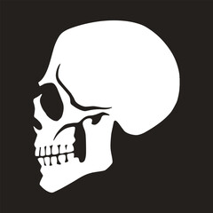 Dead man skull monochrome sticker
