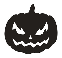Halloween pumpkin monochrome silhouette label