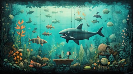 Obraz premium fish in aquarium. Generative AI