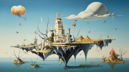 Obraz premium boat on the river. Generative AI