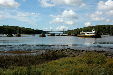 Cimeti&eacute;re de bateaux; region Bretagne; Kerhervi; 56, Morbihan, France