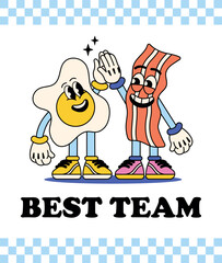 Best Team retro cartoon illustration