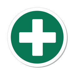 ISO Circle Sign: First Aid Station Symbol
