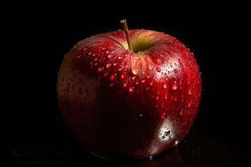 Red apple with waterdrops