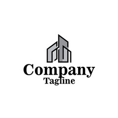 Simple and minimalist apartment building logo