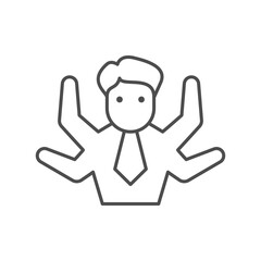Multitasking skill line outline icon