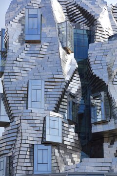 ARLES, FRANCE - OCTOBER 1, 2021: Tour Luma building in Arles, France. Tour Luma is a local arts centre, and was designed by Frank Gehry.