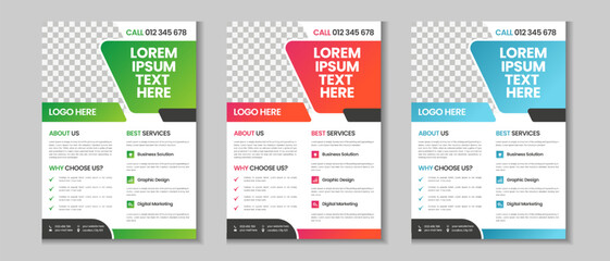 Corporate flyer design, annual report design a4 template