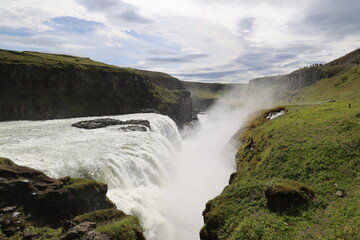 Fototapeta premium Gullfoss waterfall is one of the most beautiful and famous sights on the Iceland 