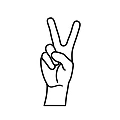draw a hand in a peace sign by raising two fingers