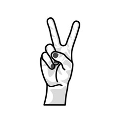 draw a hand in a peace sign by raising two fingers