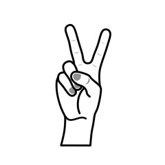 draw a hand in a peace sign by raising two fingers