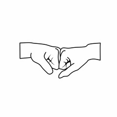Fototapeta premium picture of a hand with a clenched fist symbol with the meaning of friendship or farewell
