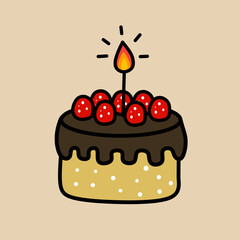 birthday cake with various flavors complete with birthday candles