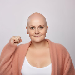 A Women who Fight with Breast Cancer. Breast Cancer Awareness Month, a homage to brave fighter.