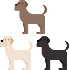 グラフィカルでシンプルなラブラドールのカラーバリエーション