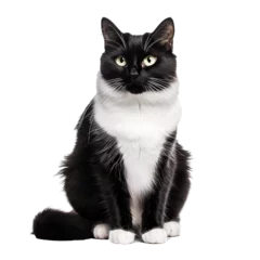 Zelfklevend Fotobehang Black and white cat © Zaleman
