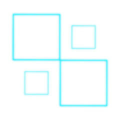 Glow in the Dark Cyan Squares Isolated on White. Can be used as Photo Frames.