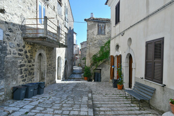 A characteristic street of Civitanova del Sannio, a medieval village in the Molise region, Italy.