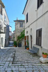 A characteristic street of Civitanova del Sannio, a medieval village in the Molise region, Italy.