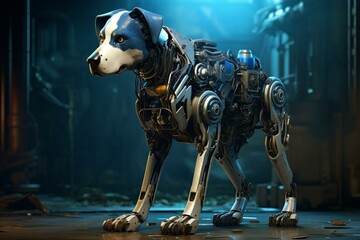 a depiction of a technologically advanced robo-canine. Generative AI