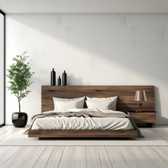 Contemporary Bedroom Interior Design Luxurious Home Bedroom. Generative AI