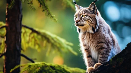 Tuinposter A rare lynx is resting, Background, Illustrations, HD © ACE STEEL D