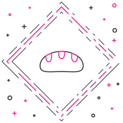 Line Bread loaf icon isolated on white background. Colorful outline concept. Vector