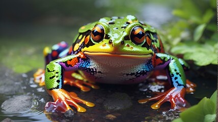 A colorful frog