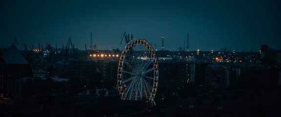 Gdansk city at night