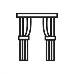 curtain vector icon line template