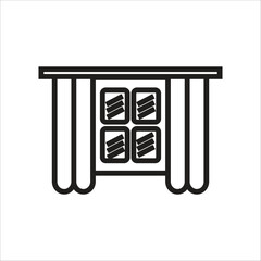 curtain vector icon line template