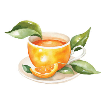 Isolated Orange Fruit Juice Drink and Orange Cake on Transparent PNG Background
