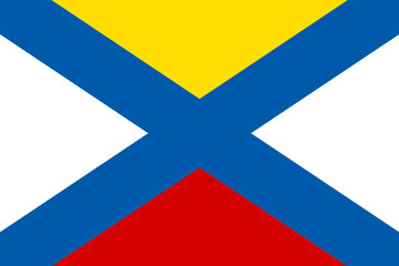 Obraz premium Flag of Katwijk Municipality (South Holland or Zuid-Holland province, Kingdom of the Netherlands, Holland) Katwyk