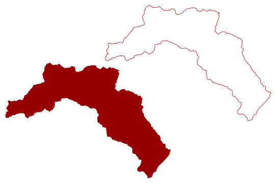 Leventina District (Switzerland, Swiss Confederation, Republic and Canton of Ticino, Tessin) map vector illustration, scribble sketch Bezirk Leventina map