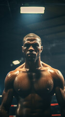 Fototapeta na wymiar Battling for Victory: The Heart of Boxing, Generative AI