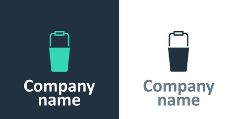 Logotype Sauna bucket icon isolated on white background. Logo design template element. Vector