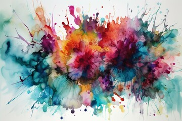 Vibrant watercolor artwork, capturing soothing vibes, perfect for diverse creative applications. Generative AI
