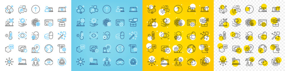 Vector icons set of Teamwork, Swipe up and Project deadline line icons pack for web with 5g notebook, Online education, Qr code outline icon. Fluorine mineral, Voicemail. Vector