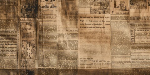 Wide backgrounds of old brown newspaper.